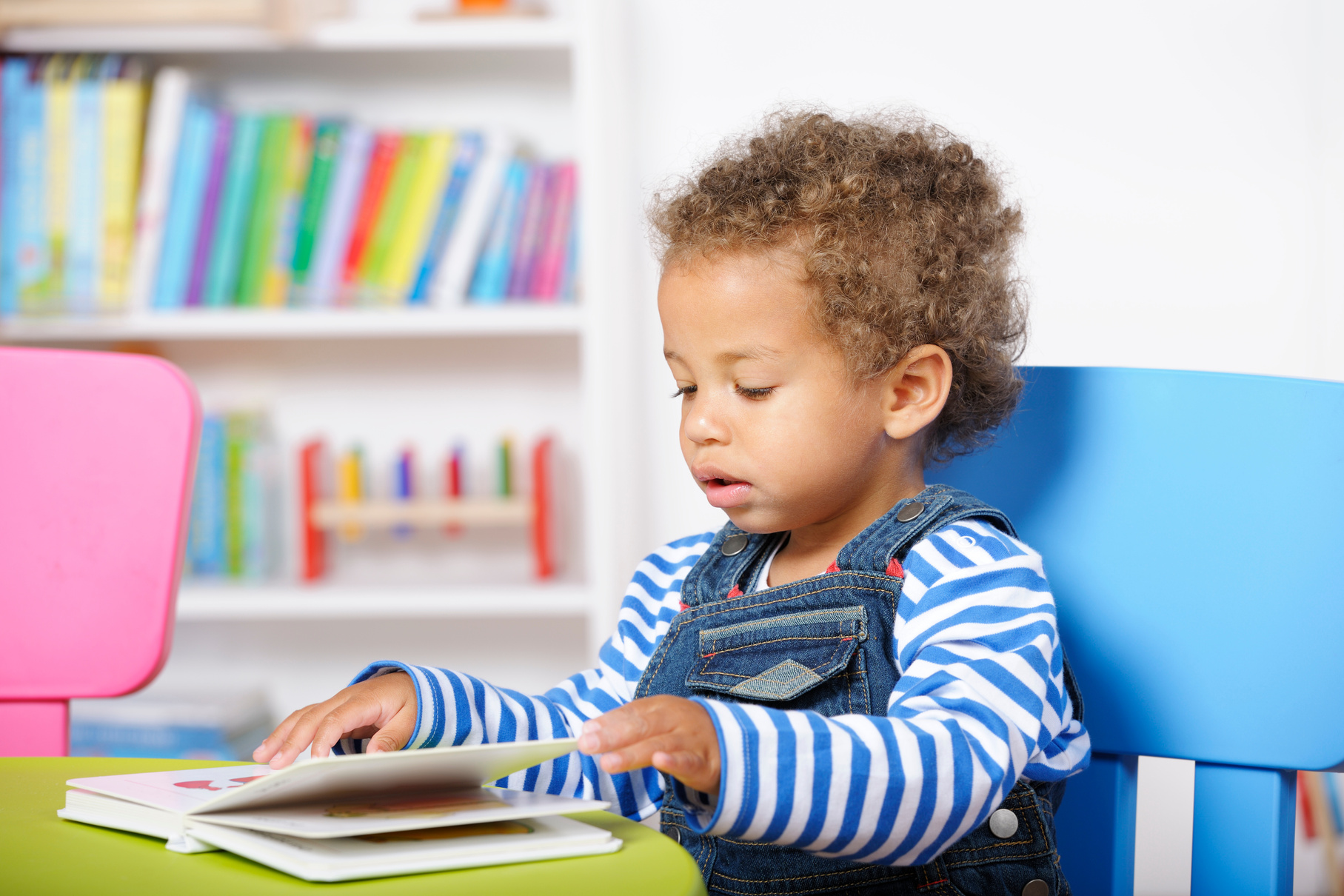 Portrait Of Toddler/ Baby Reading A Book